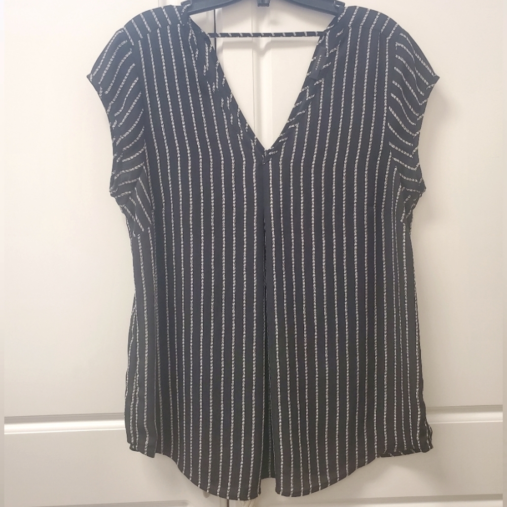 Halogen Black & White Stripe Blouse